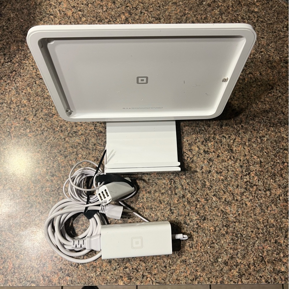 Square White Card Reader with Stand
